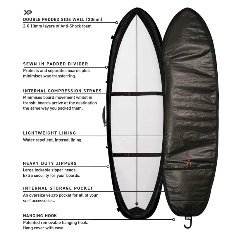 Ocean and Earth Hypa Fish/Shortboard Wheeled Travel Boardbag - 3 Boards-2