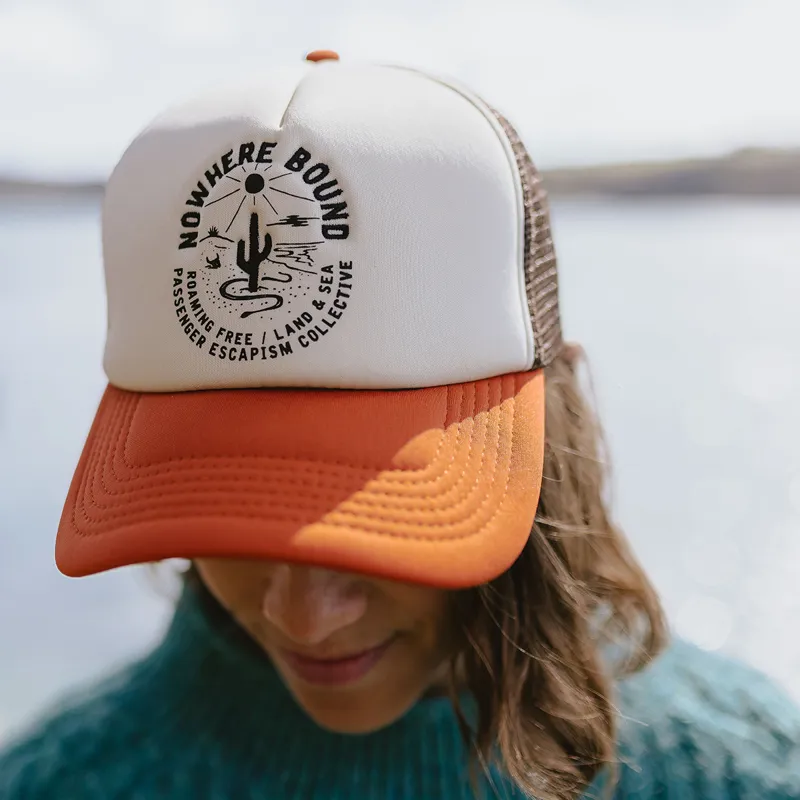 Passenger Land and Sea Snapback Trucker Cap in Sunrise Orange-5