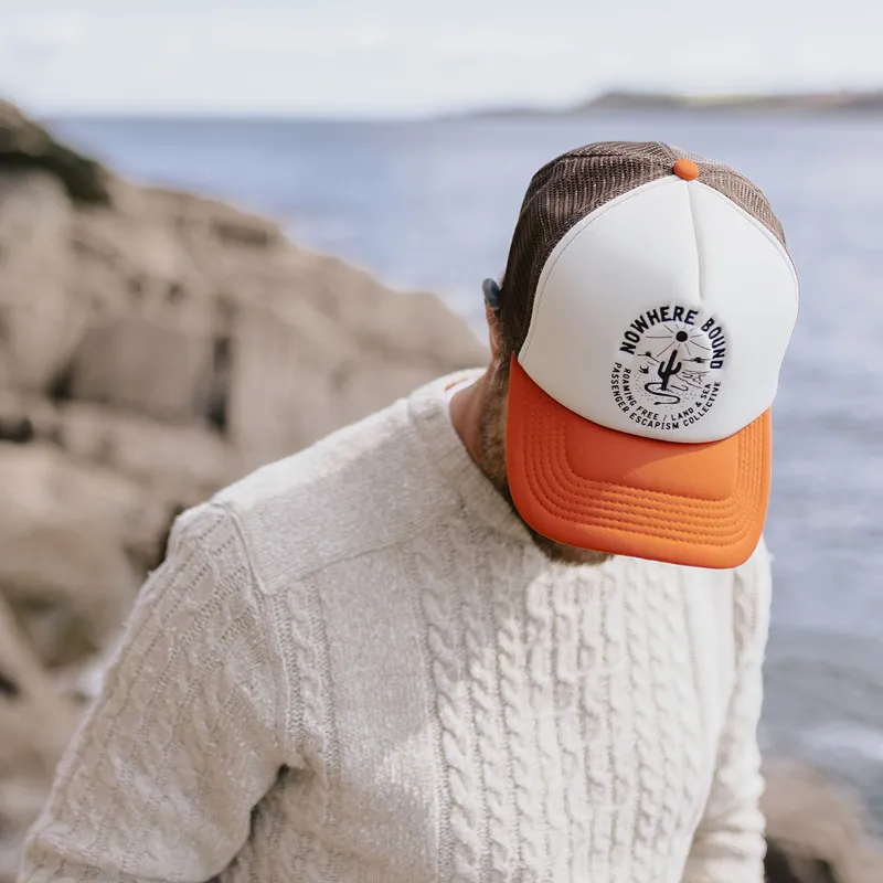 Passenger Land and Sea Snapback Trucker Cap in Sunrise Orange-6
