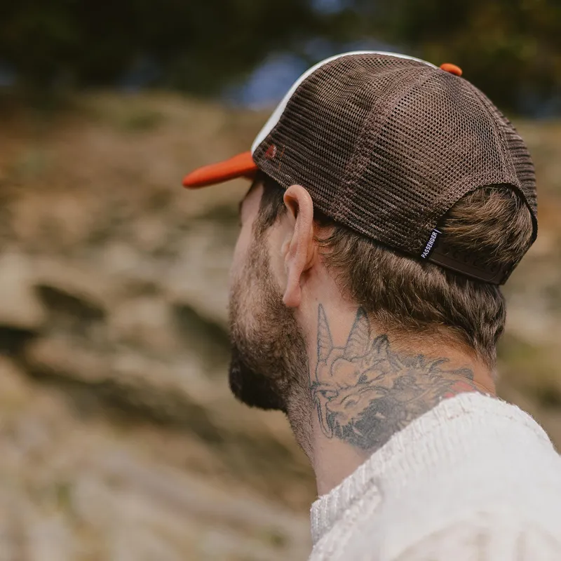 Passenger Land and Sea Snapback Trucker Cap in Sunrise Orange-8