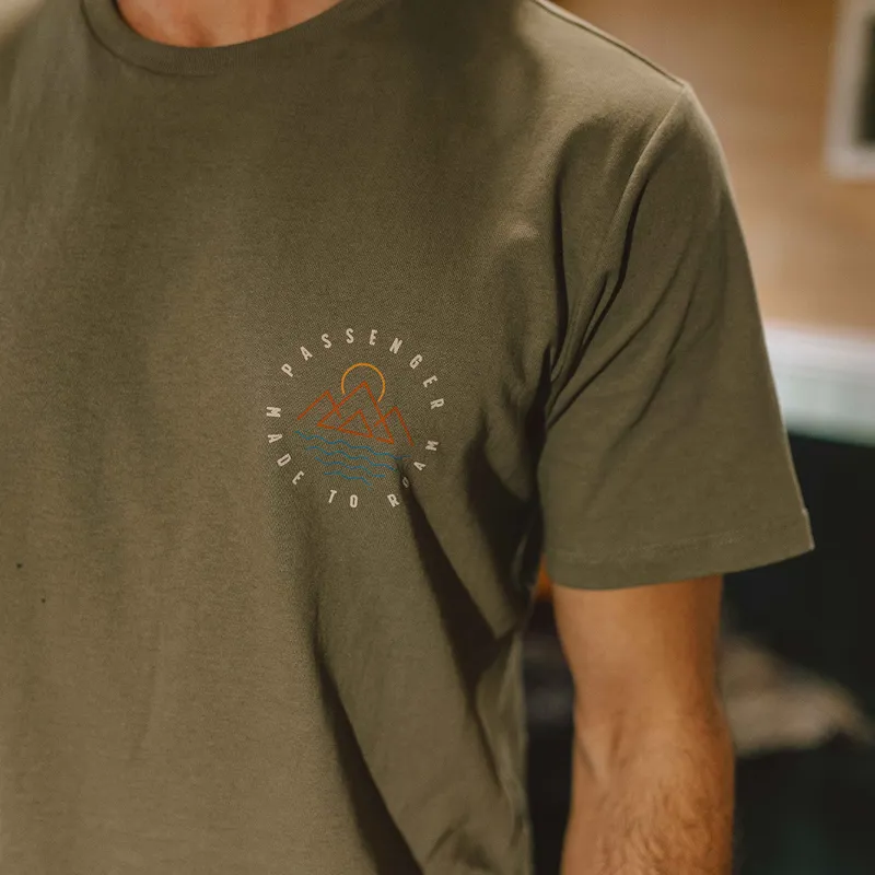 Passenger Escapism Recycled Cotton T-Shirt in Dusty Olive-2