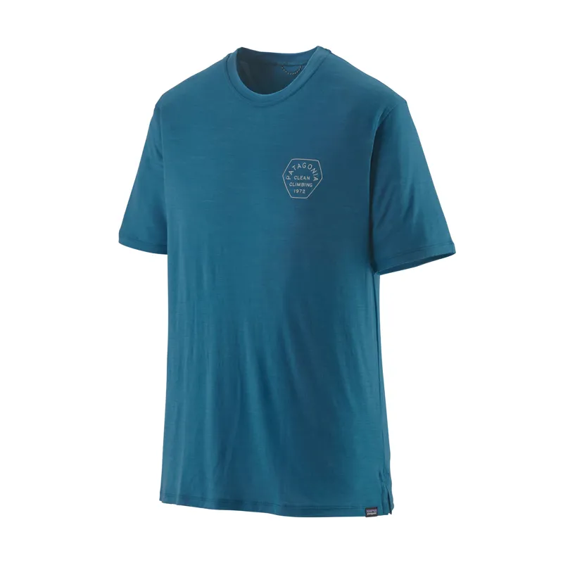 Patagonia Capilene Cool Merino Graphic Shirt in Clean Climb Hex: Wavy Blue