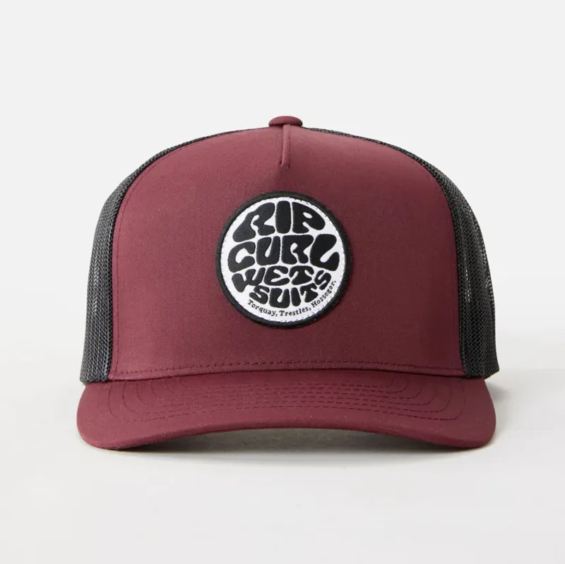 Rip Curl Wetsuit Icon Trucker Cap in Maroon-1