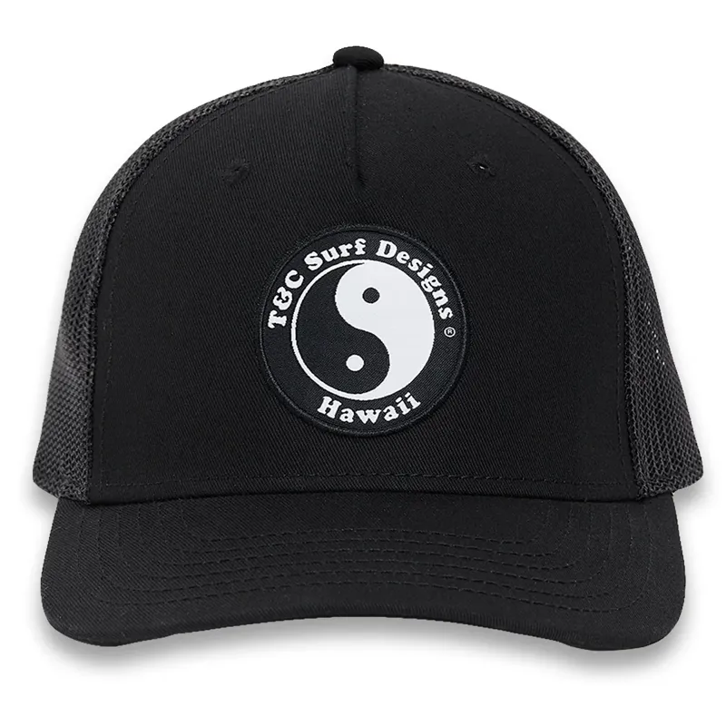 T and C Surf Designs YY Trucker Cap in Black/Black Logo
