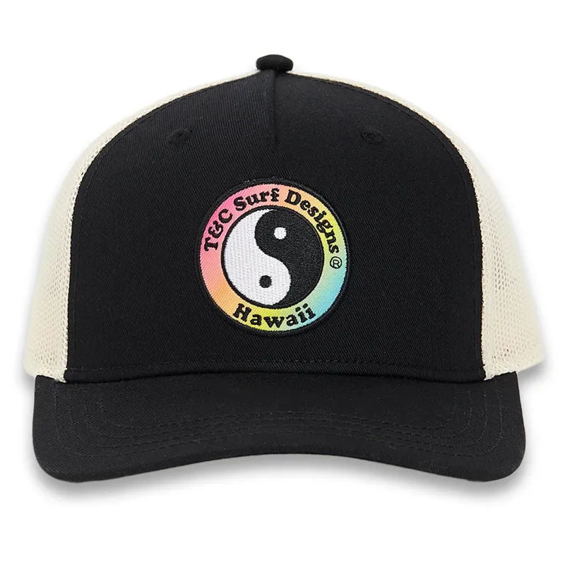 T and C Surf Designs YY Trucker Cap in Black/Gradient Logo